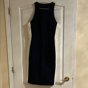 Banana Republic Black and Cream Midi Dress